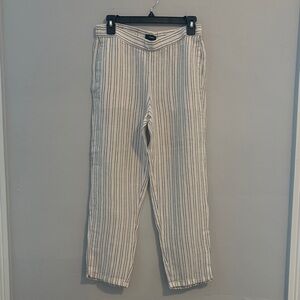 Theory Cream and Black Striped Chinos